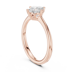 10K Yellow Gold Princess Cut Scalloped Solitaire Diamond Engagement Ring