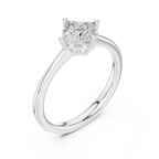 10K Yellow Gold Princess Cut Scalloped Solitaire Diamond Engagement Ring