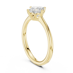 10K Yellow Gold Princess Cut Scalloped Solitaire Diamond Engagement Ring