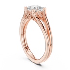 14K Rose Gold Princess Cut Split-Shank Solitaire Diamond Engagement Ring