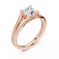 14K Rose Gold Princess Cut Split-Shank Solitaire Diamond Engagement Ring