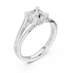 14K Rose Gold Princess Cut Split-Shank Solitaire Diamond Engagement Ring