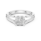 14K Rose Gold Princess Cut Split-Shank Solitaire Diamond Engagement Ring