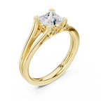 14K Rose Gold Princess Cut Split-Shank Solitaire Diamond Engagement Ring