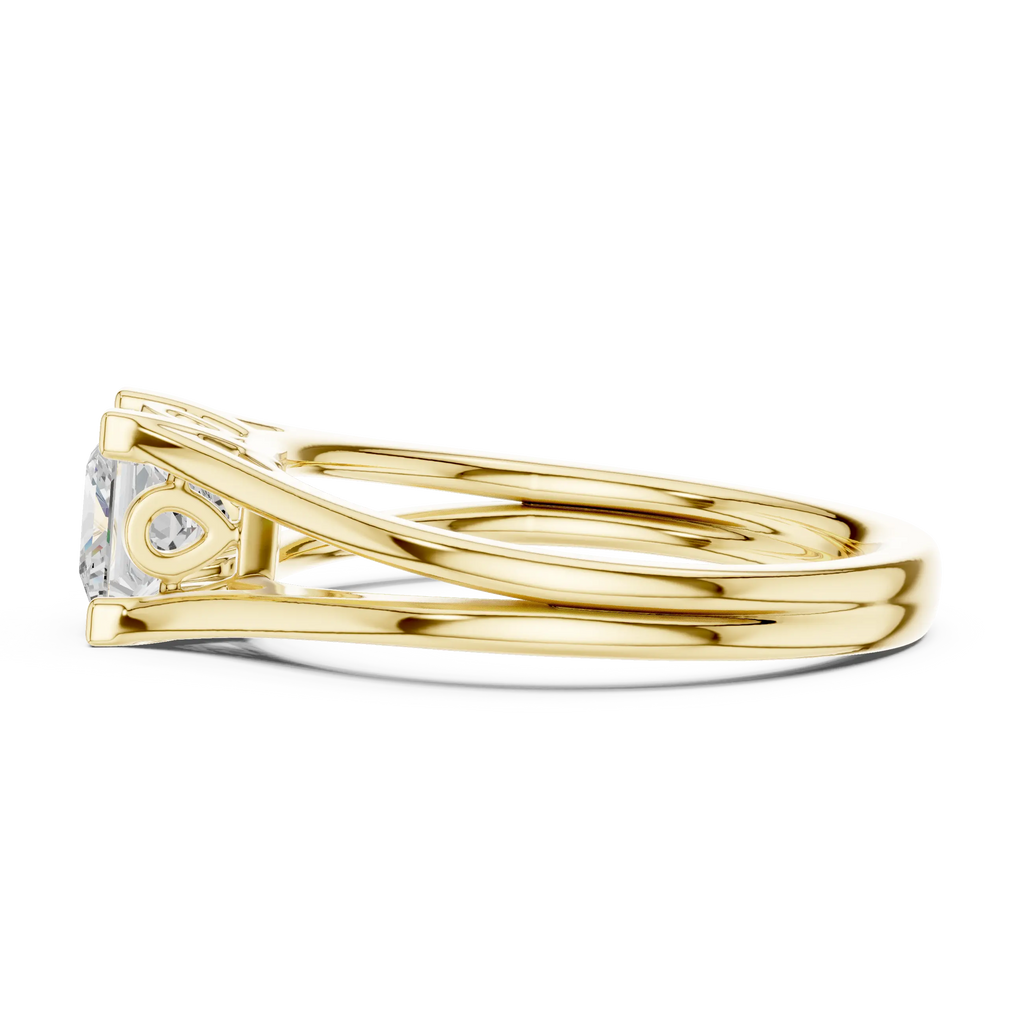 14K Rose Gold Princess Cut Split-Shank Solitaire Diamond Engagement Ring