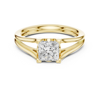 14K Rose Gold Princess Cut Split-Shank Solitaire Diamond Engagement Ring