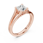 Princess Cut Handcrafted Architectural White Gold Bridal Ring