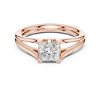 Princess Cut Handcrafted Architectural White Gold Bridal Ring