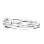 Princess Cut Handcrafted Architectural White Gold Bridal Ring