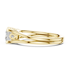 Princess Cut Handcrafted Architectural White Gold Bridal Ring