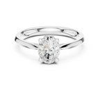 18K Yellow Gold Oval Brilliant Diamond Handcrafted Engagement Ring