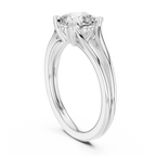 14K White Gold Cushion Cut Split-Shank Solitaire Engagement Ring