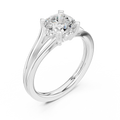 14K White Gold Cushion Cut Split-Shank Solitaire Engagement Ring