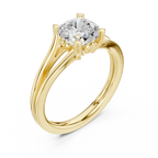 14K White Gold Cushion Cut Split-Shank Solitaire Engagement Ring