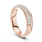 10K White Gold Round Brilliant Diamond Wedding Pave Band