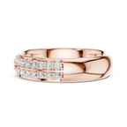 10K White Gold Round Brilliant Diamond Wedding Pave Band