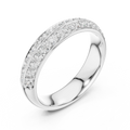 10K White Gold Round Brilliant Diamond Wedding Pave Band