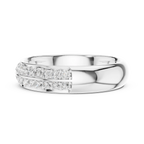 10K White Gold Round Brilliant Diamond Wedding Pave Band