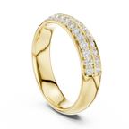 10K White Gold Round Brilliant Diamond Wedding Pave Band
