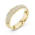 10K White Gold Round Brilliant Diamond Wedding Pave Band