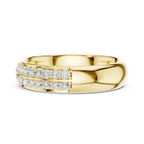 10K White Gold Round Brilliant Diamond Wedding Pave Band