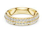 10K White Gold Round Brilliant Diamond Wedding Pave Band