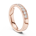 14K Rose Gold Single-Row Round Brilliant Diamond Shared Prong Band
