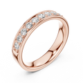 14K Rose Gold Single-Row Round Brilliant Diamond Shared Prong Band