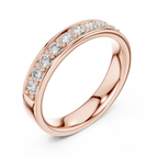 14K Rose Gold Single-Row Round Brilliant Diamond Shared Prong Band