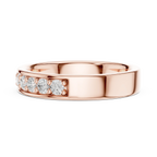 14K Rose Gold Single-Row Round Brilliant Diamond Shared Prong Band