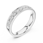14K Rose Gold Single-Row Round Brilliant Diamond Shared Prong Band