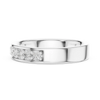 14K Rose Gold Single-Row Round Brilliant Diamond Shared Prong Band