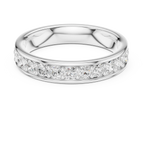 14K Rose Gold Single-Row Round Brilliant Diamond Shared Prong Band