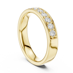 14K Rose Gold Single-Row Round Brilliant Diamond Shared Prong Band