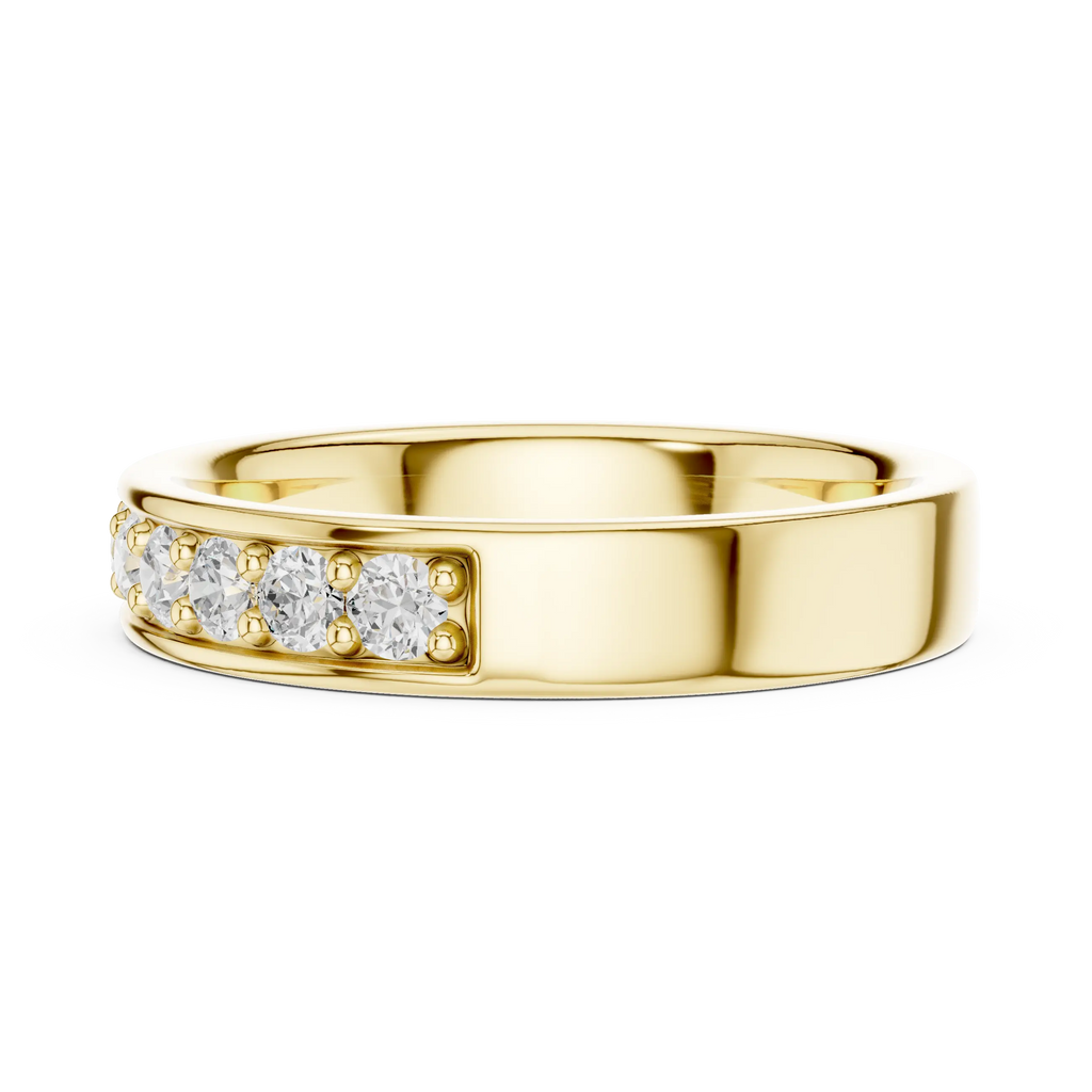 14K Rose Gold Single-Row Round Brilliant Diamond Shared Prong Band