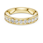 14K Rose Gold Single-Row Round Brilliant Diamond Shared Prong Band