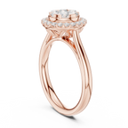 18K White Gold Round Brilliant Cluster Diamond Engagement Ring