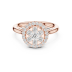 18K White Gold Round Brilliant Cluster Diamond Engagement Ring