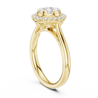 18K White Gold Round Brilliant Cluster Diamond Engagement Ring