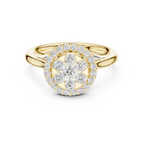 18K White Gold Round Brilliant Cluster Diamond Engagement Ring
