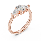 14K Yellow Gold Emerald & Pear Three-Stone Engagement Ring
