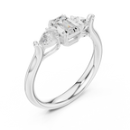14K Yellow Gold Emerald & Pear Three-Stone Engagement Ring