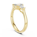 14K Yellow Gold Emerald & Pear Three-Stone Engagement Ring