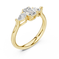 14K Yellow Gold Emerald & Pear Three-Stone Engagement Ring