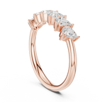 18K White Gold Five-Stone Pear Cut Diamond Wedding Band