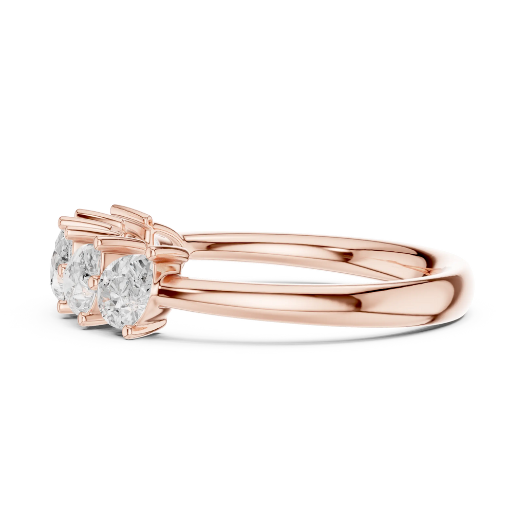 18K White Gold Five-Stone Pear Cut Diamond Wedding Band