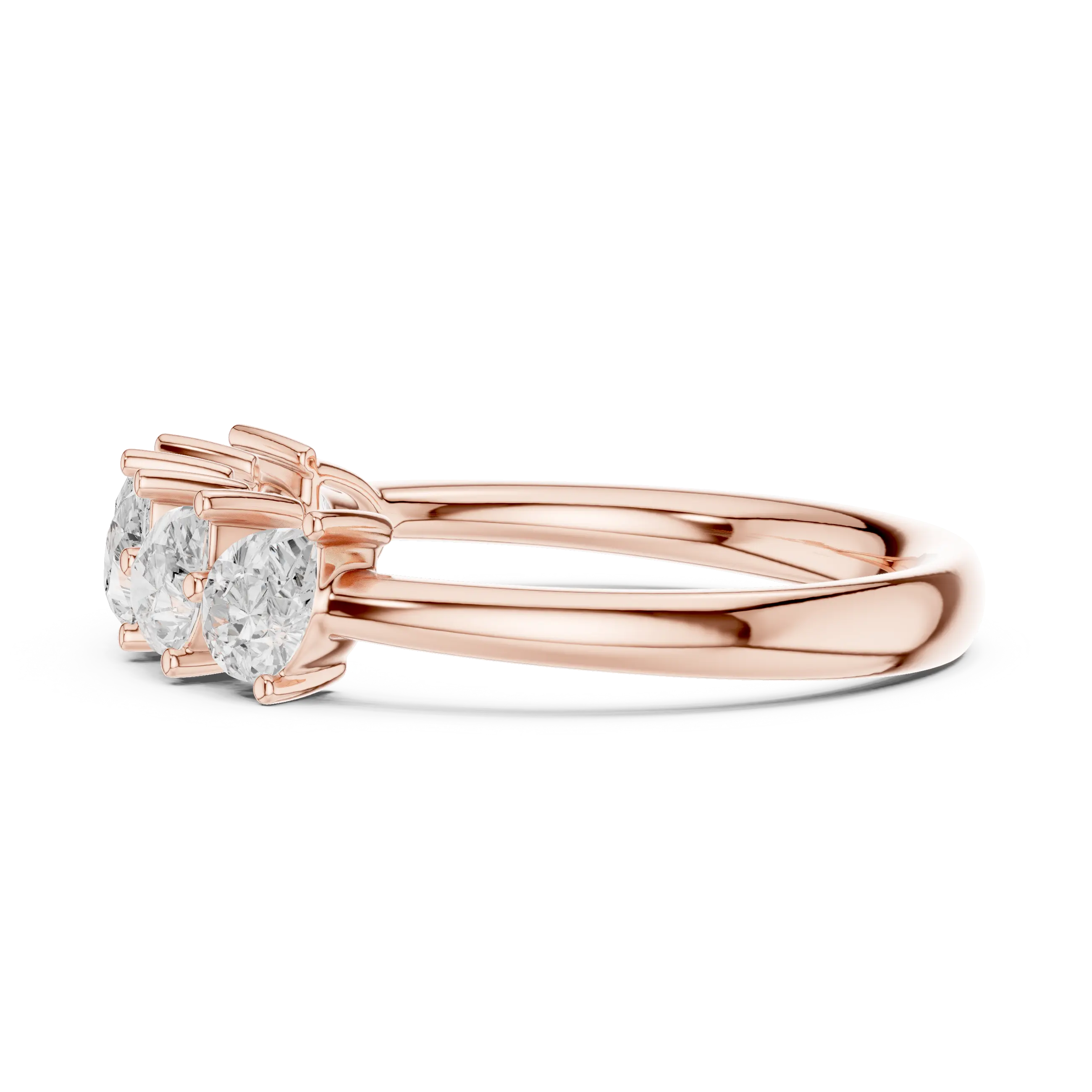 18K White Gold Five-Stone Pear Cut Diamond Wedding Band