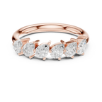 18K White Gold Five-Stone Pear Cut Diamond Wedding Band
