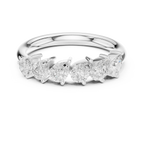 18K White Gold Five-Stone Pear Cut Diamond Wedding Band