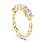 18K White Gold Five-Stone Pear Cut Diamond Wedding Band